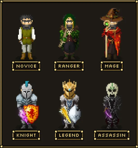 Guildlands · Same hero, different gear · grilla-6-equipos-en.png