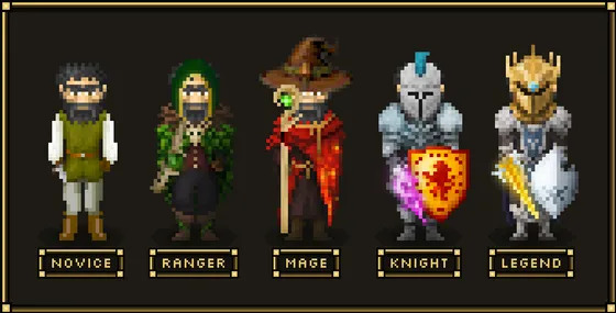 Guildlands · Same hero, different gear · tira-5-equipos-en.png