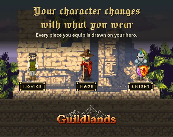 Guildlands · itch.io cover 630×500 · p1-equipo-en.png